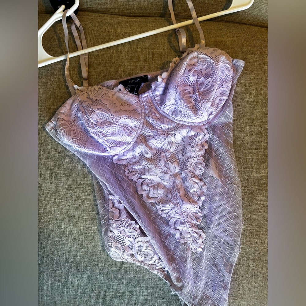 Purple lace bodysuit